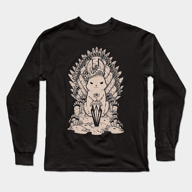 King Rabbit Line Art Light Version Long Sleeve T-Shirt by zarya_kiqo